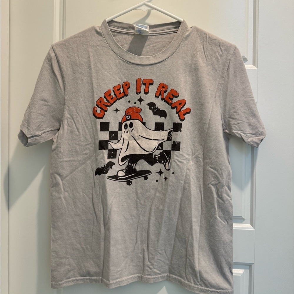 Vintage Retro Halloween Creep It Real Ghost Boy Fall  Unisex T-Shirt Size Large